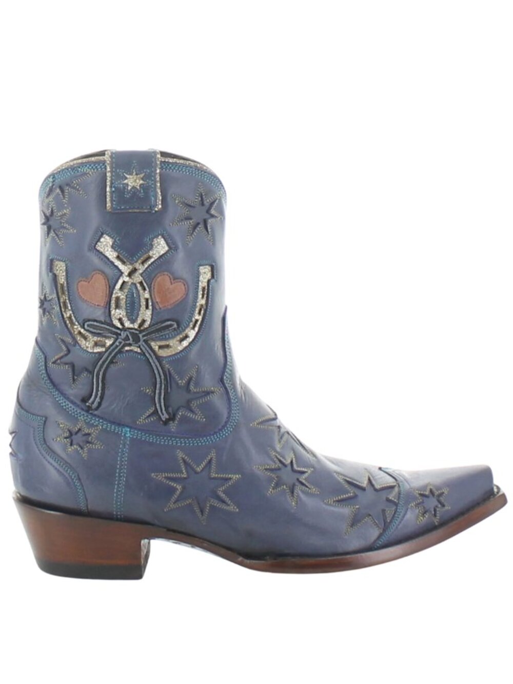 NEW $675 Gorgeous Old Gringo Horsin' Around Short Boots Blue Leather Handmade - Picture 6 of 6